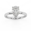 Certified Pear Diamond Hidden Halo Engagement Ring