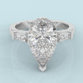 Last Piece ! HUGH Pear Diamond Trilogy Engagement Ring Platinum 3.50Ct 4.50Ct F/VS