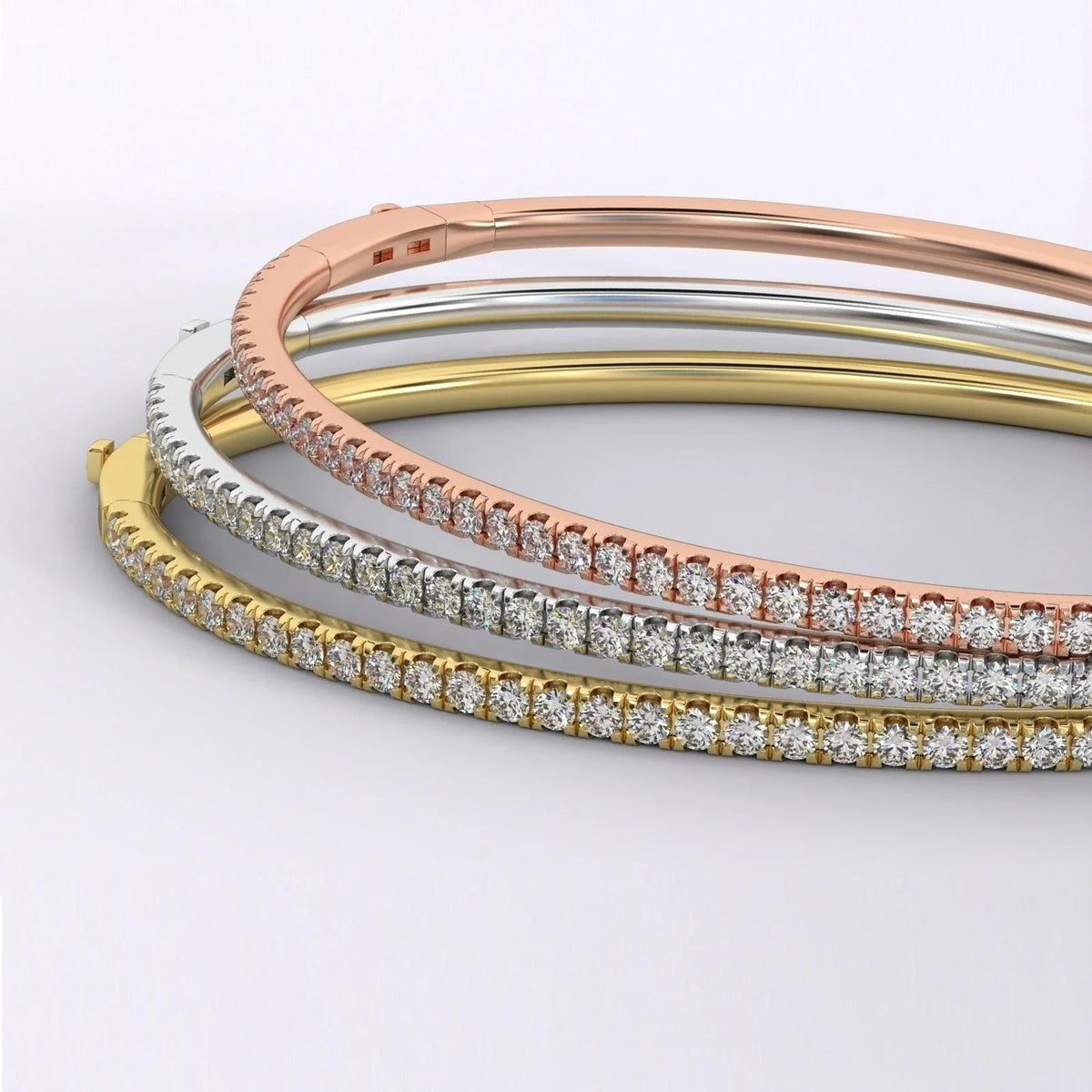 1.50ct Round Diamond Tennis Bangle - 18k Gold