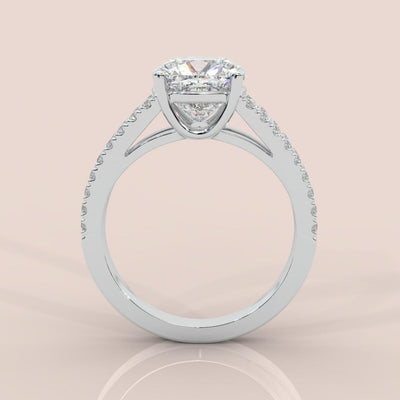 Sale ! 4.50Ct F/VS Cushion Diamond Split Shank Engagement Ring Platinum