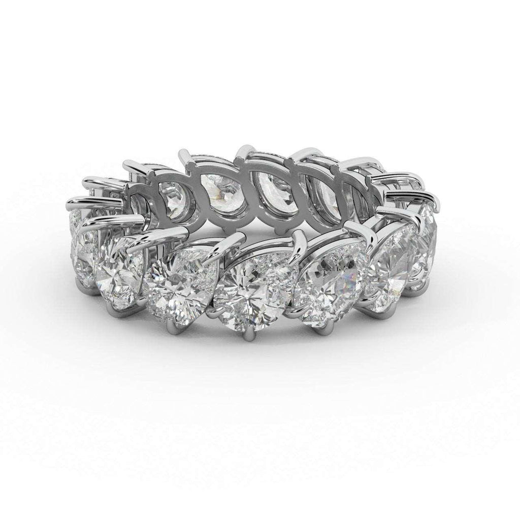 5.00 Ct D/VS Pear Diamond Full Eternity Ring in Hallmarked 18k Gold & Platinum