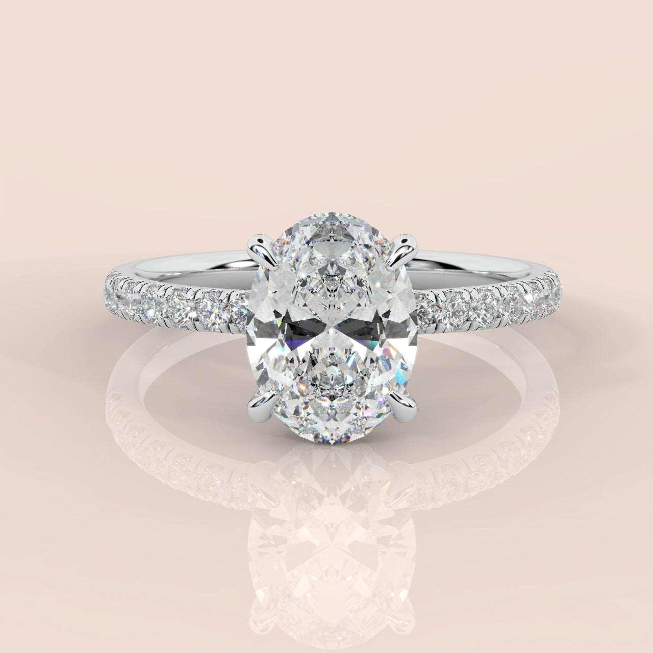 4.50CT F/VS Certified Oval Diamond Engagement Ring in Platinum