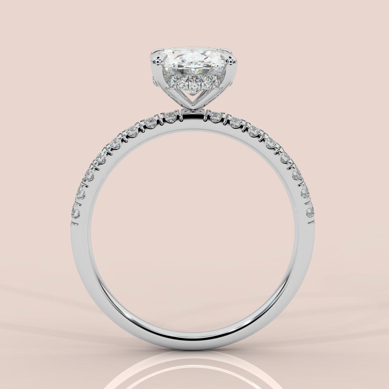 F/VS Certified Oval Diamond Engagement Ring in Platinum 5.50Ct