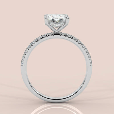 F/VS Certified Oval Diamond Engagement Ring in Platinum 5.50Ct