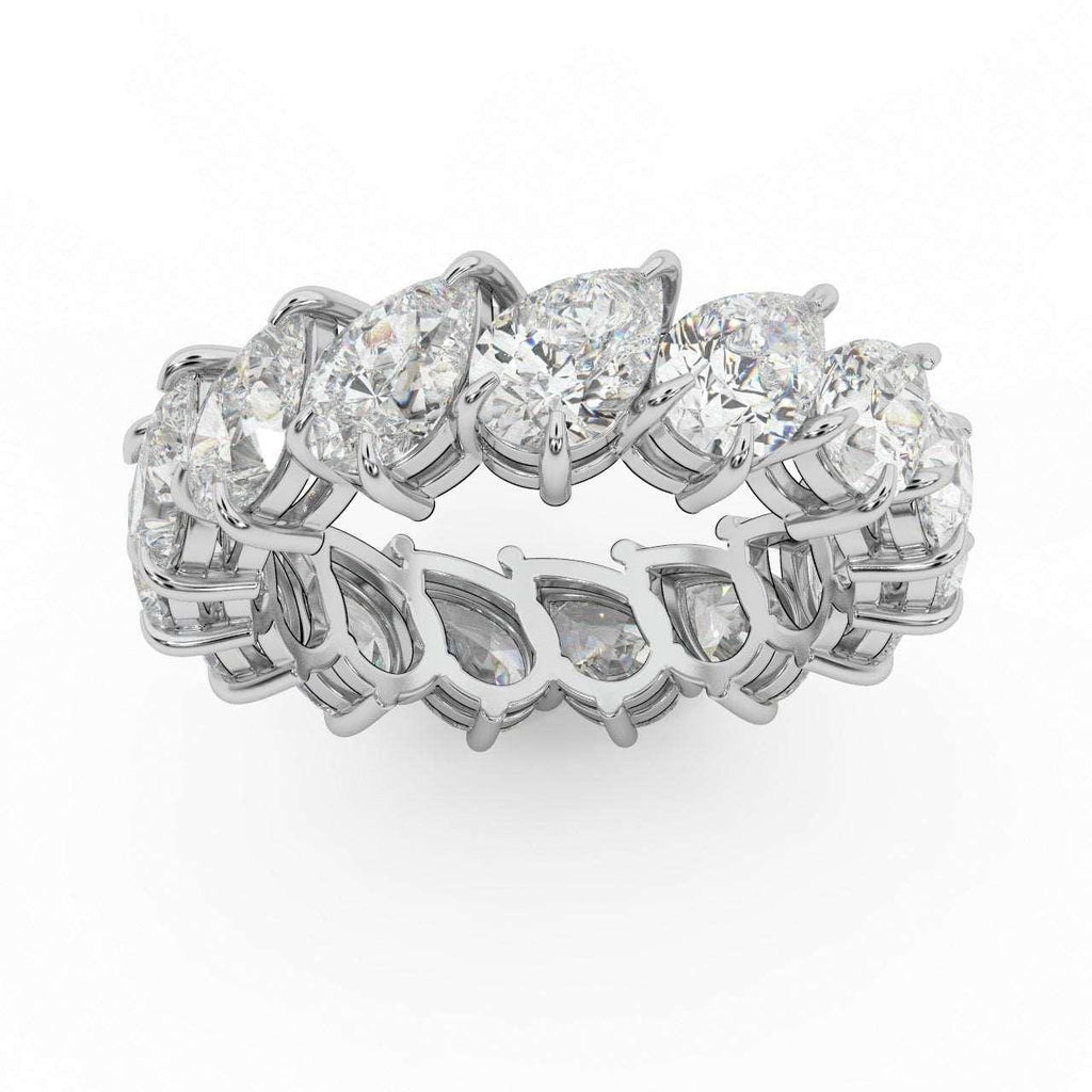 5.00 Ct D/VS Pear Diamond Full Eternity Ring in Hallmarked 18k Gold & Platinum