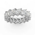 5.00 Ct D/VS Pear Diamond Full Eternity Ring in Hallmarked 18k Gold & Platinum