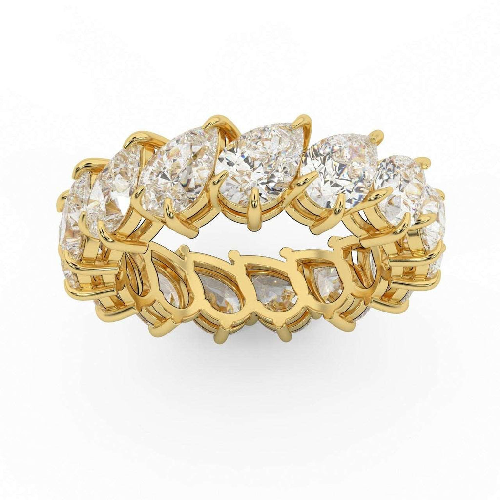 5.00 Ct D/VS Pear Diamond Full Eternity Ring in Hallmarked 18k Gold & Platinum