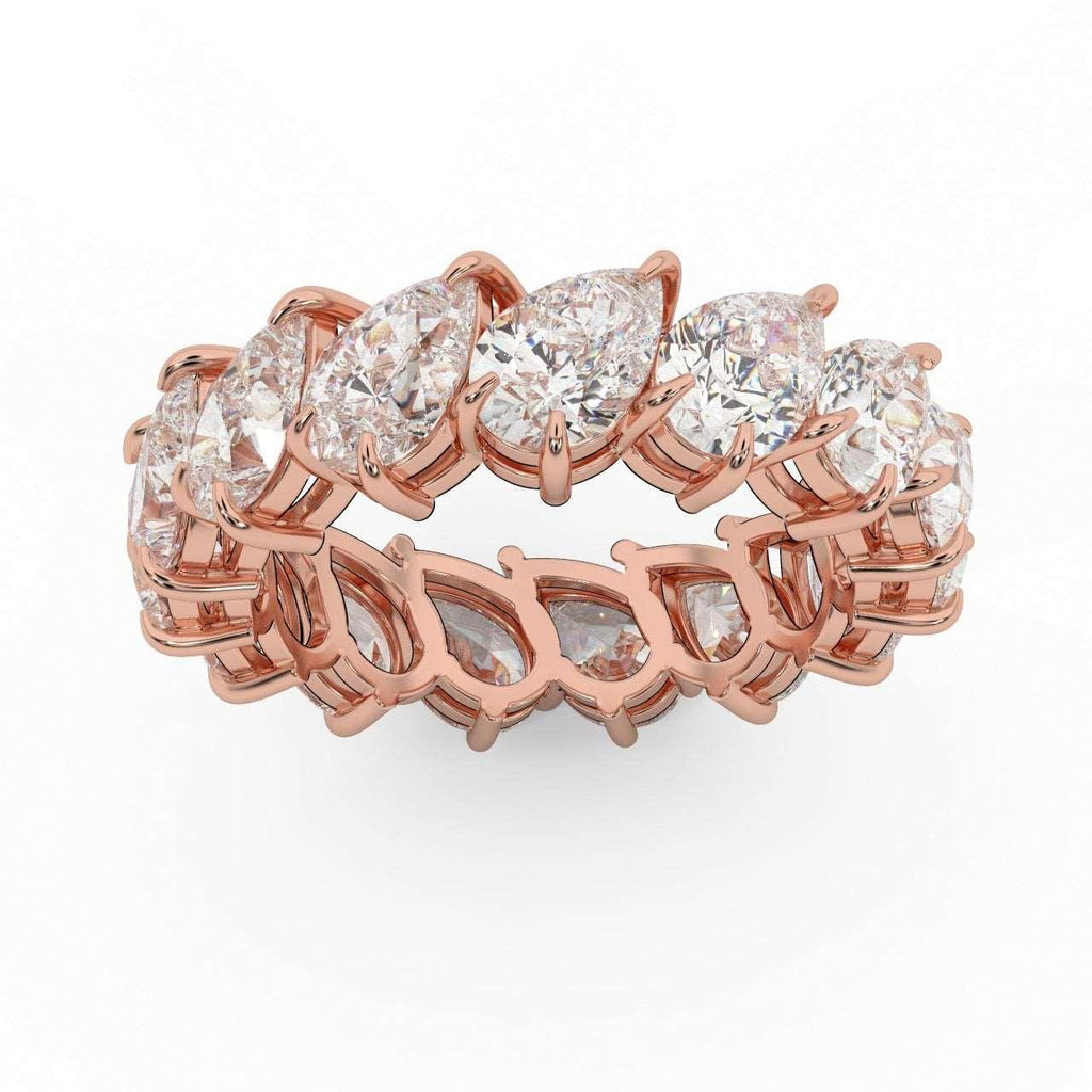 5.00 Ct D/VS Pear Diamond Full Eternity Ring in Hallmarked 18k Gold & Platinum
