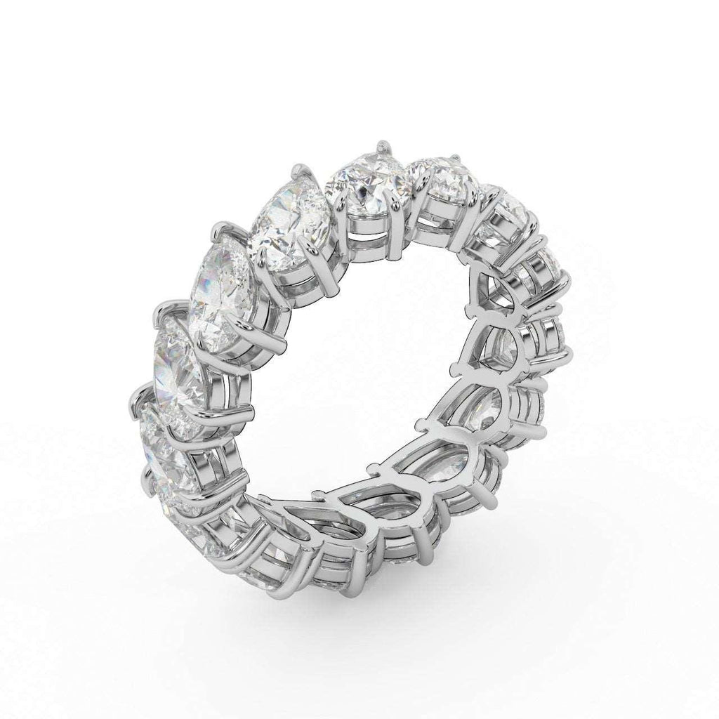 5.00 Ct D/VS Pear Diamond Full Eternity Ring in Hallmarked 18k Gold & Platinum