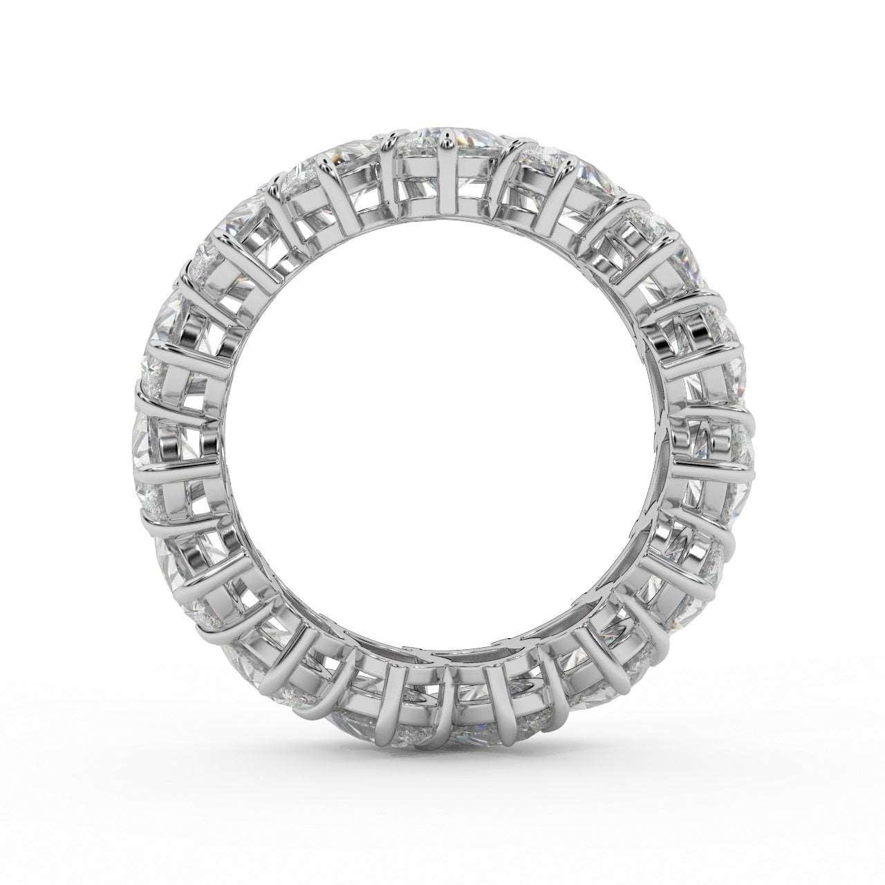 5.00 Ct D/VS Pear Diamond Full Eternity Ring in Hallmarked 18k Gold & Platinum