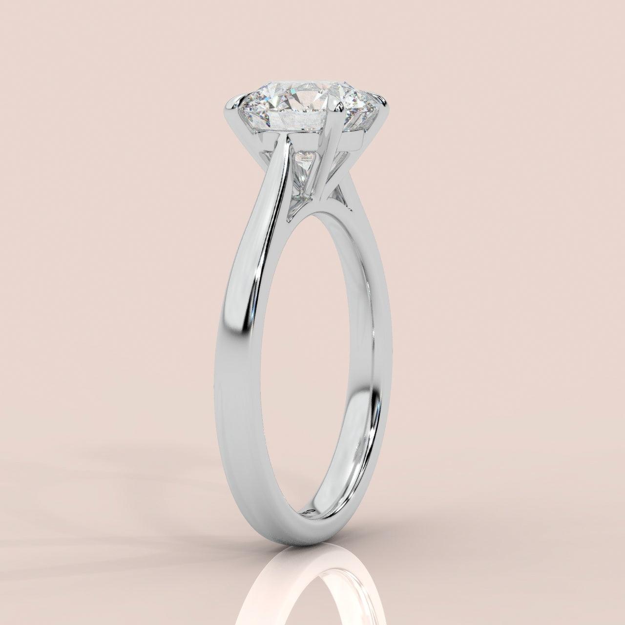 Rare D/VVS Exceptional Quality 2.00-3.00 Ct Certified Round Diamond Solitaire Engagement Ring in Platinum