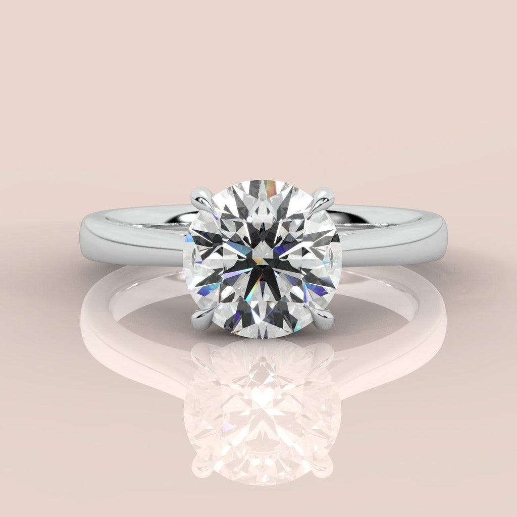 Rare D/VVS Exceptional Quality 2.00-3.00 Ct Certified Round Diamond Solitaire Engagement Ring in Platinum