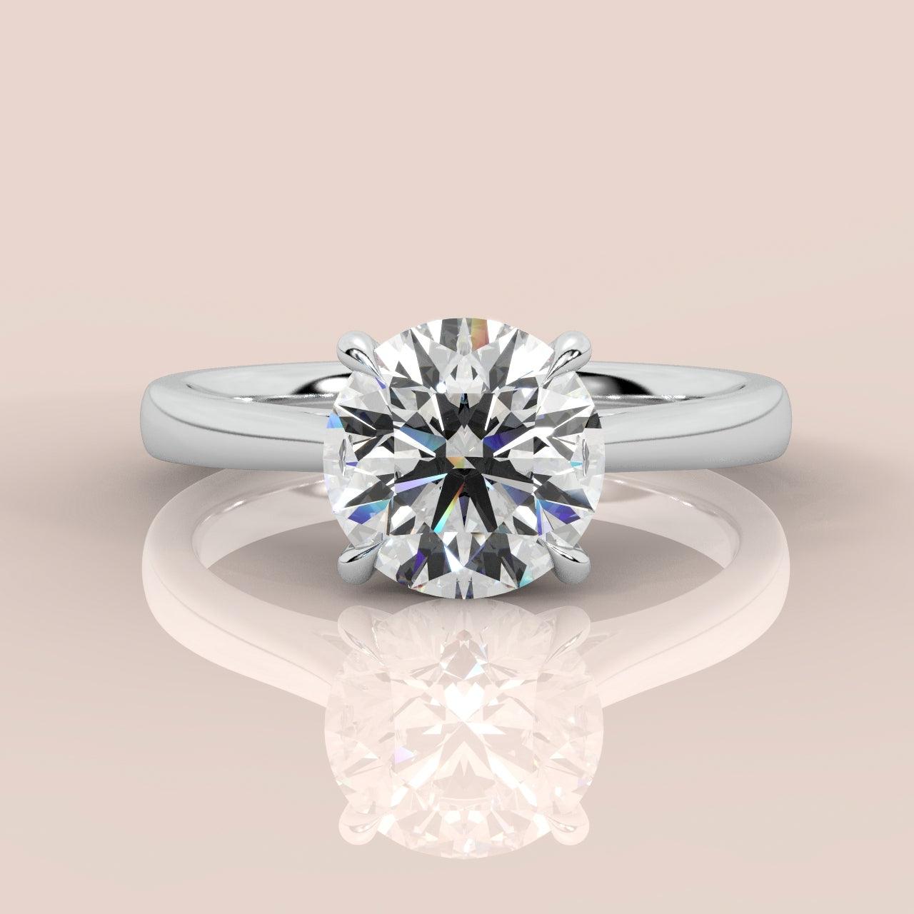 Rare D/VVS Exceptional Quality 2.00-3.00 Ct Certified Round Diamond Solitaire Engagement Ring in Platinum