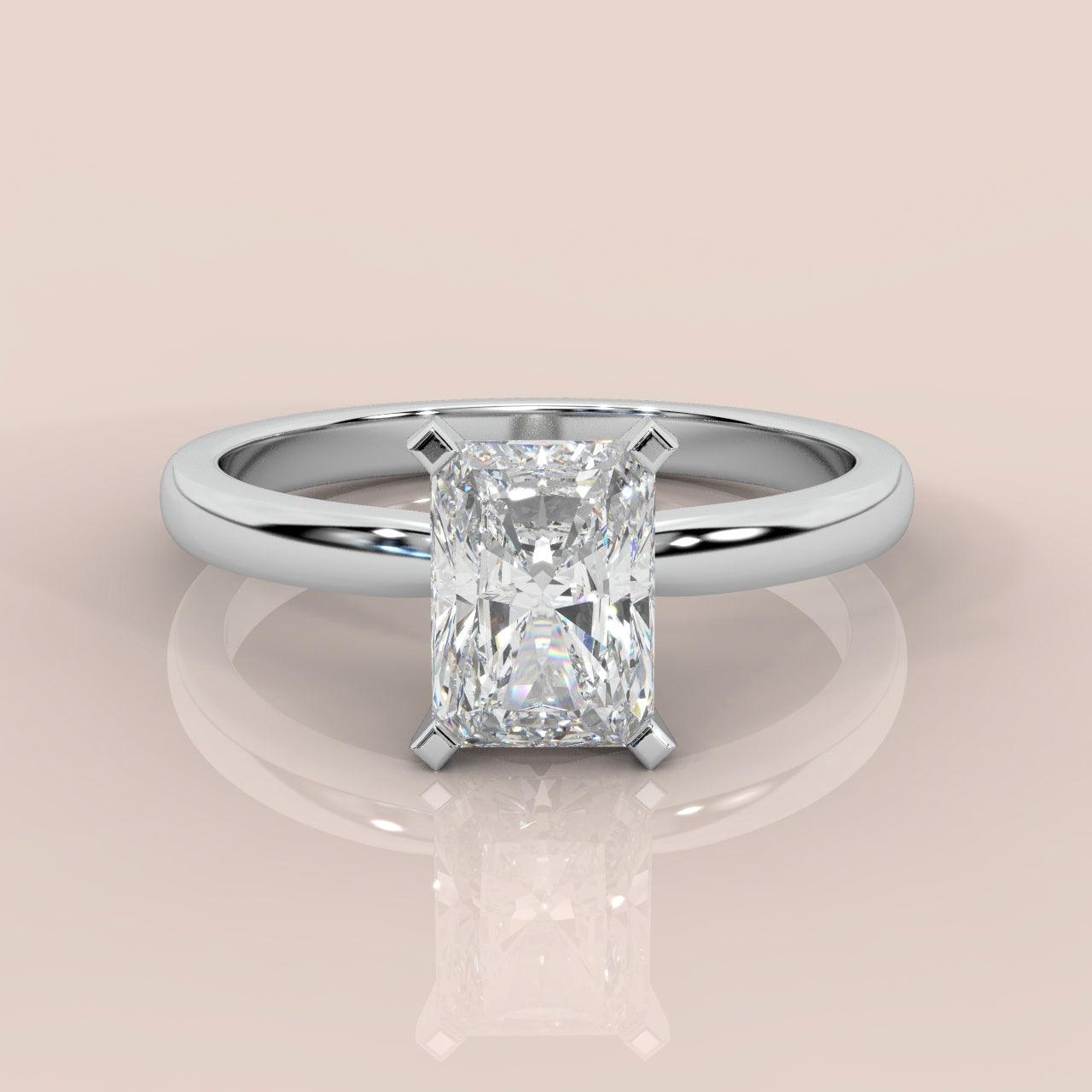 IGI Certified Radiant Diamond Solitaire Engagement Ring Platinum 1.00Ct-7.00Ct