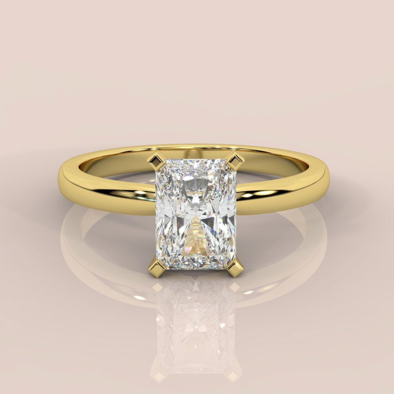 IGI Certified Radiant Diamond Solitaire Engagement Ring Platinum 1.00Ct-7.00Ct