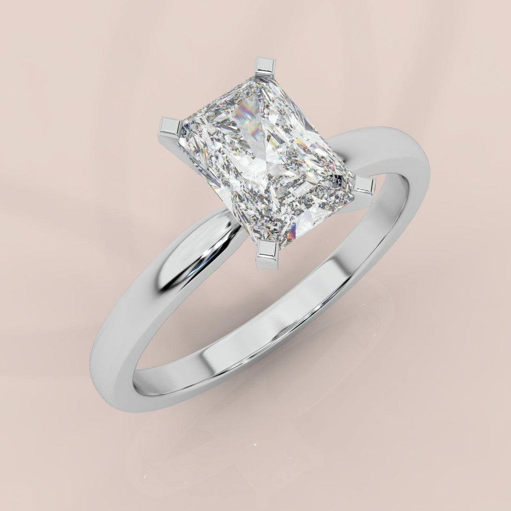 IGI Certified Radiant Diamond Solitaire Engagement Ring Platinum 1.00Ct-7.00Ct