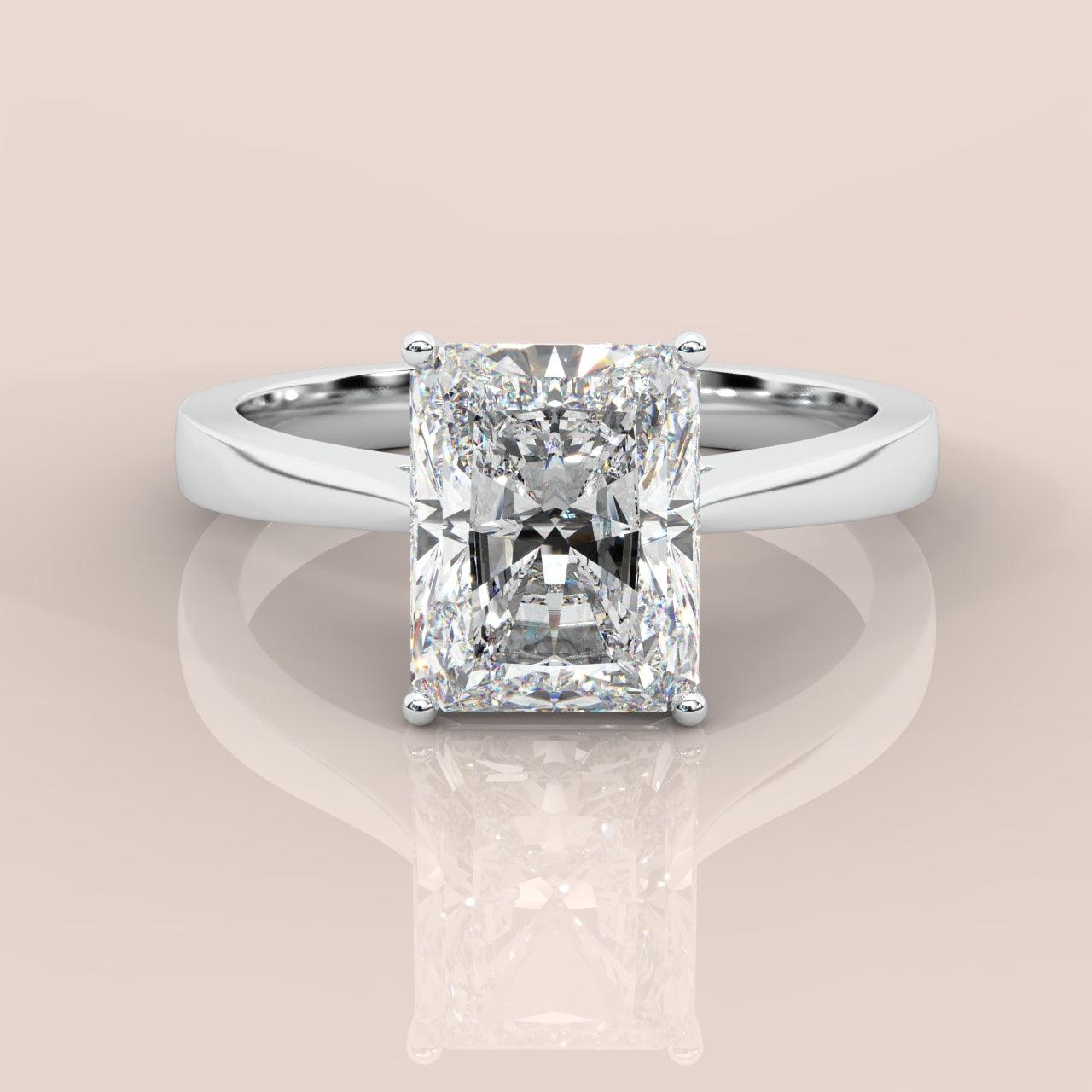 IGI Certified Radiant Diamond Solitaire Engagement Ring Platinum 1.00Ct-7.00Ct