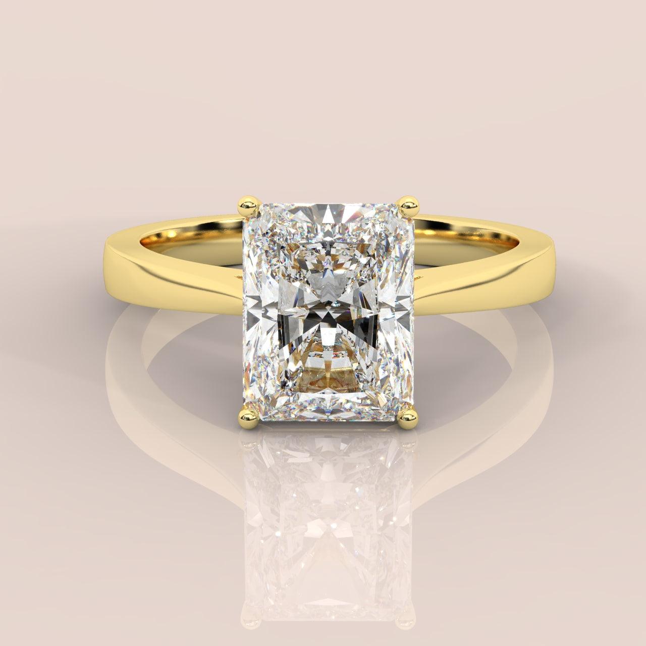 IGI Certified Radiant Diamond Solitaire Engagement Ring Platinum 1.00Ct-7.00Ct