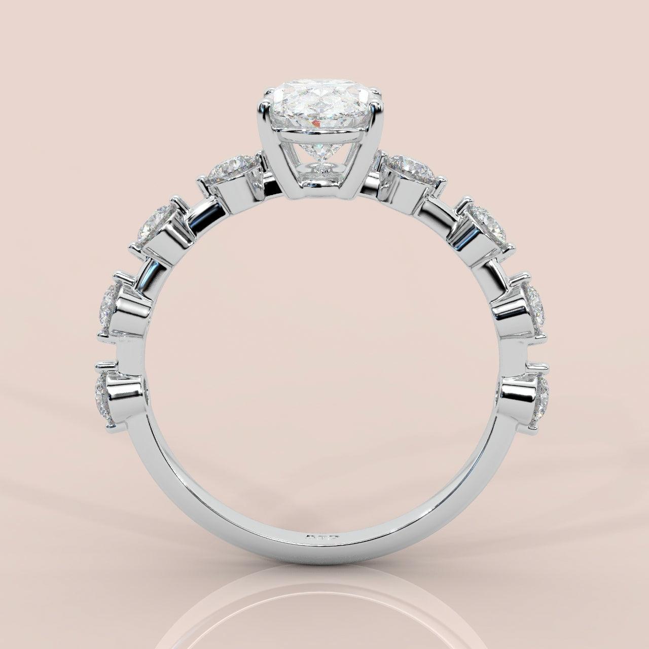 D/VS 3.50ct - 4.20Ct Oval Cut Diamond Designer Engagement Ring