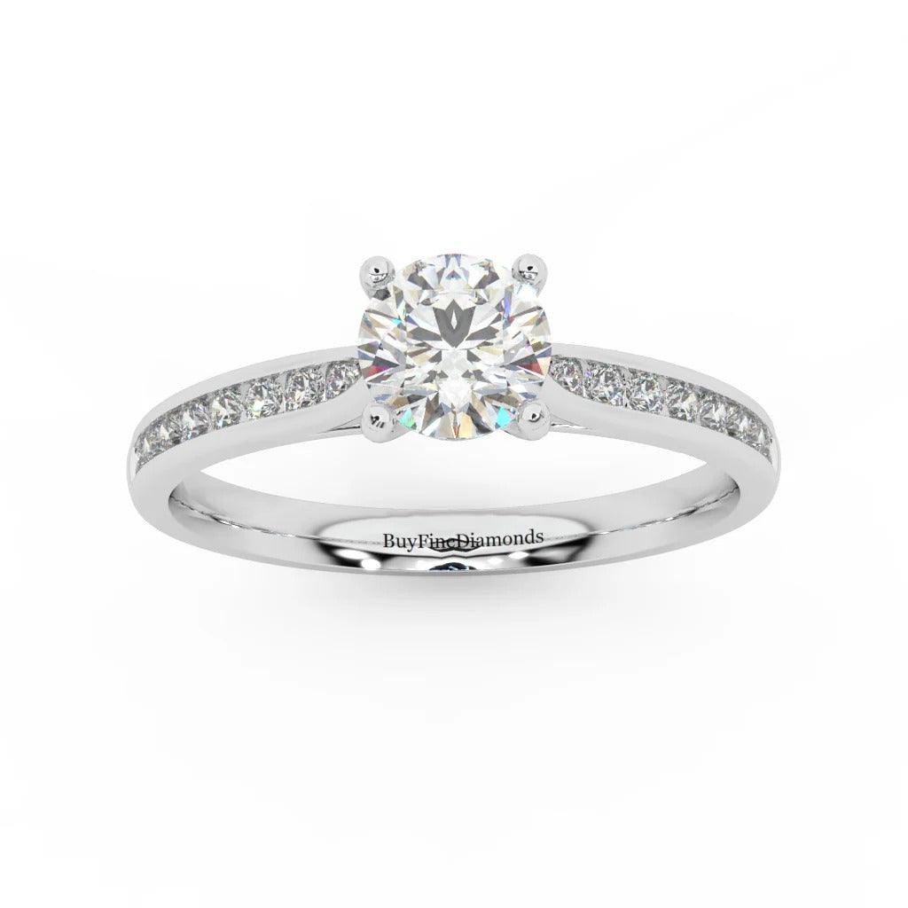 F/VVS2 1.75CT IGI Certified Diamond Round Brilliant Cut Engagement Ring - Platinum