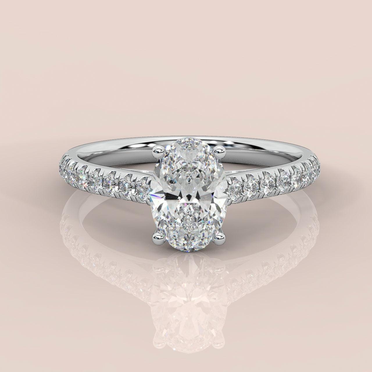 IGI Certified 2.00ct Lab Grown Oval Diamond Engagement Ring