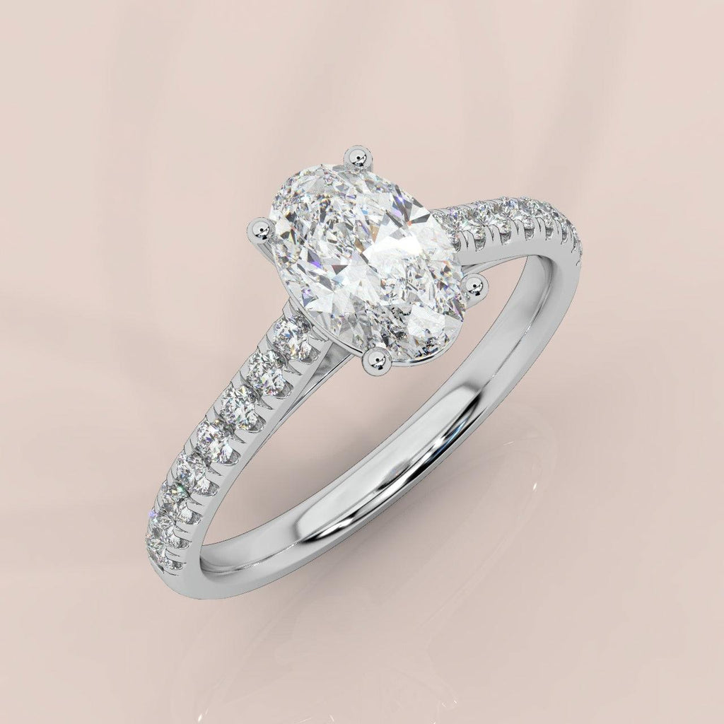 IGI Certified 2.00ct Lab Grown Oval Diamond Engagement Ring