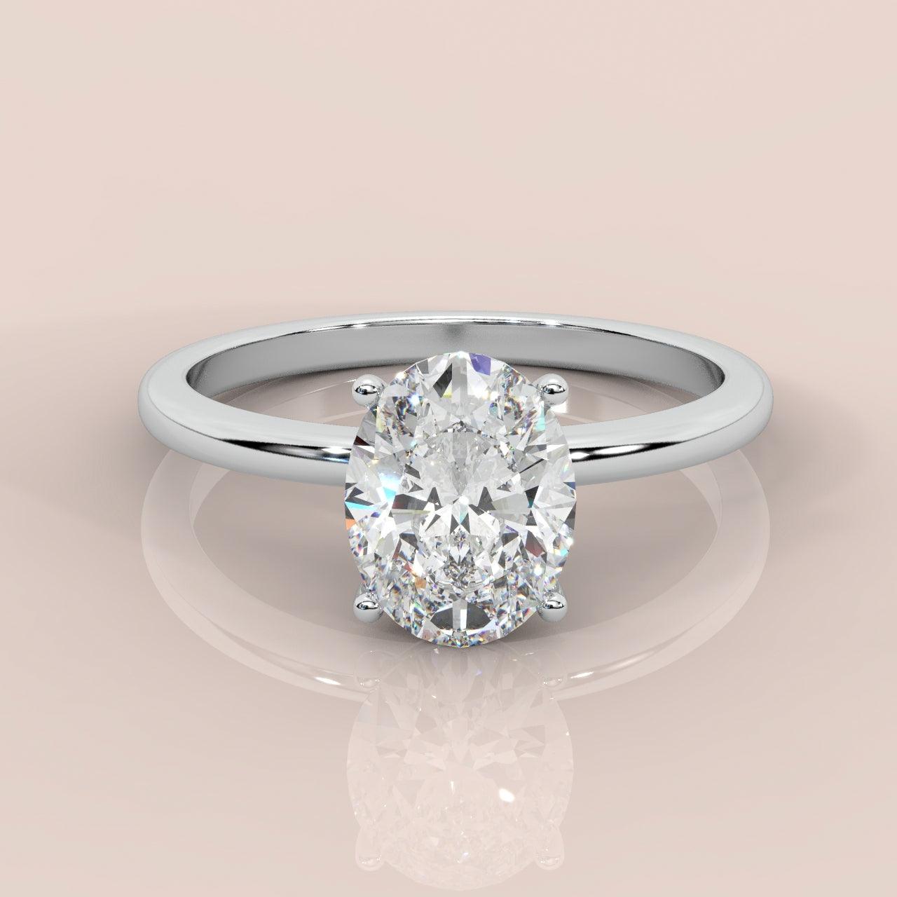 Special Offer ! E/VS 1.00-3.00 CT IGI Certified Oval Diamond  Solitaire Engagement Ring in Platinum