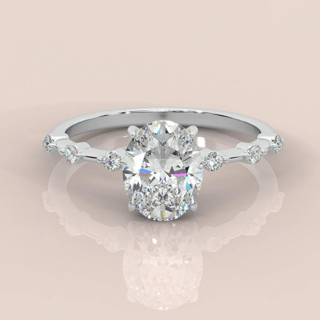 F/VS 1.25 - 2.25 CT IGI Certified Diamond Oval Cut Designer Engagement Ring