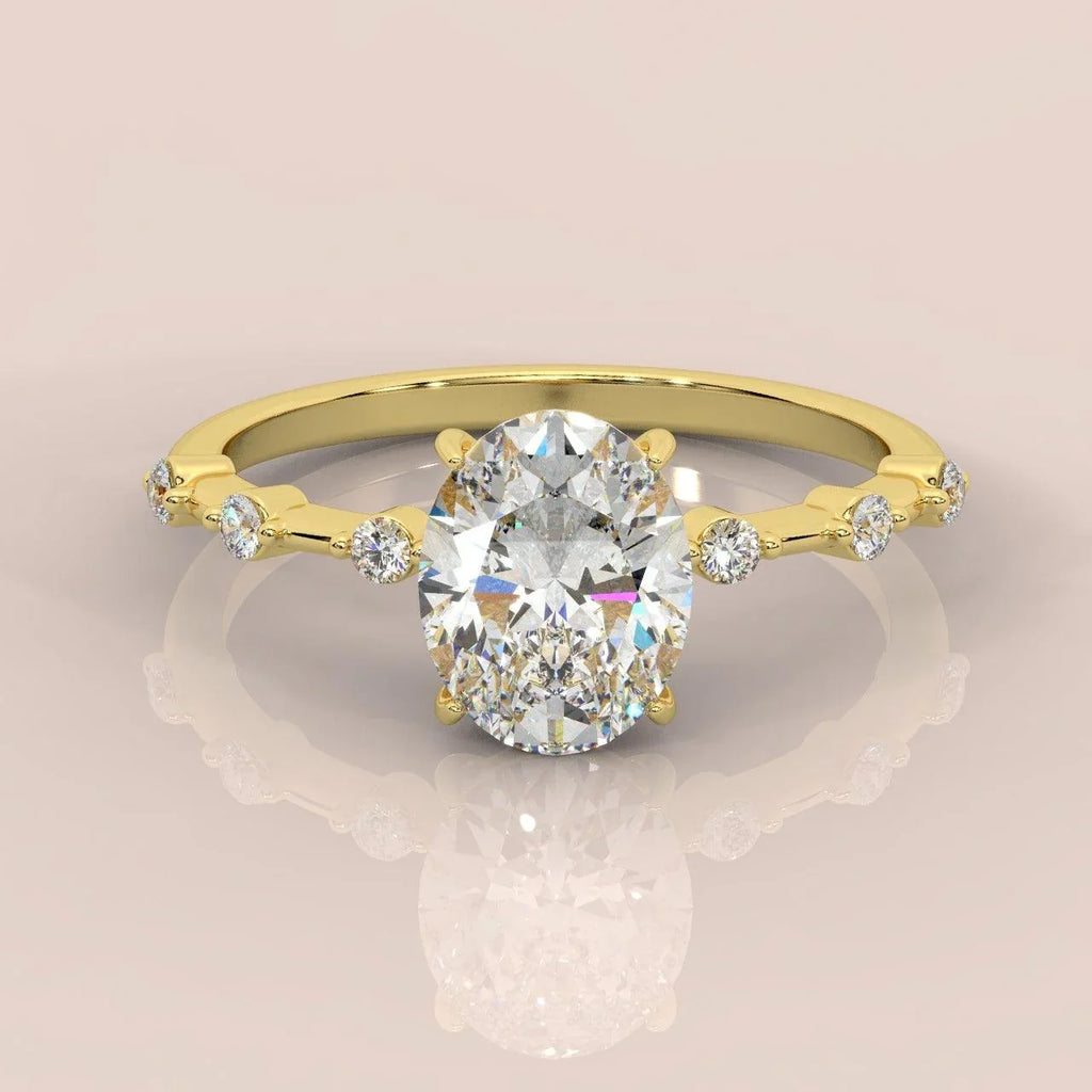 F/VS 1.25 - 2.25 CT IGI Certified Diamond Oval Cut Designer Engagement Ring