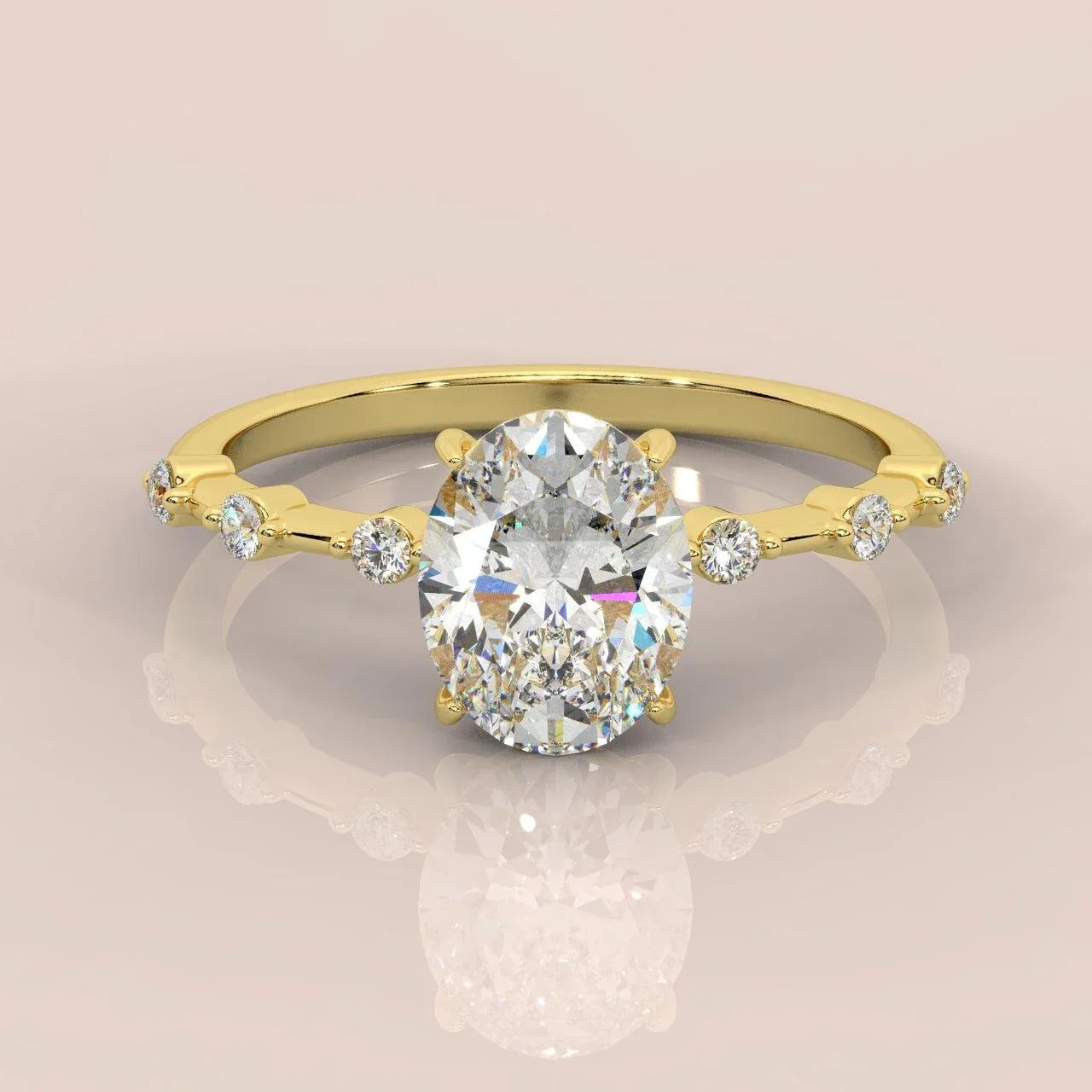 F/VS 1.25 - 2.25 CT IGI Certified Diamond Oval Cut Designer Engagement Ring