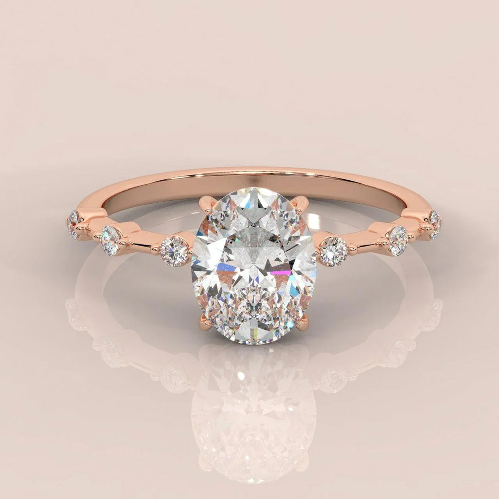 F/VS 1.25 - 2.25 CT IGI Certified Diamond Oval Cut Designer Engagement Ring