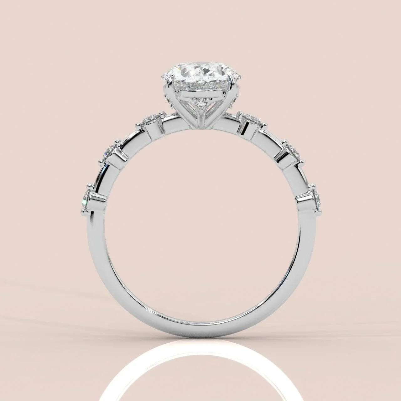 F/VS 1.25 - 2.25 CT IGI Certified Diamond Oval Cut Designer Engagement Ring