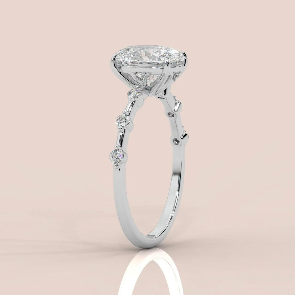 F/VS 1.25 - 2.25 CT IGI Certified Diamond Oval Cut Designer Engagement Ring