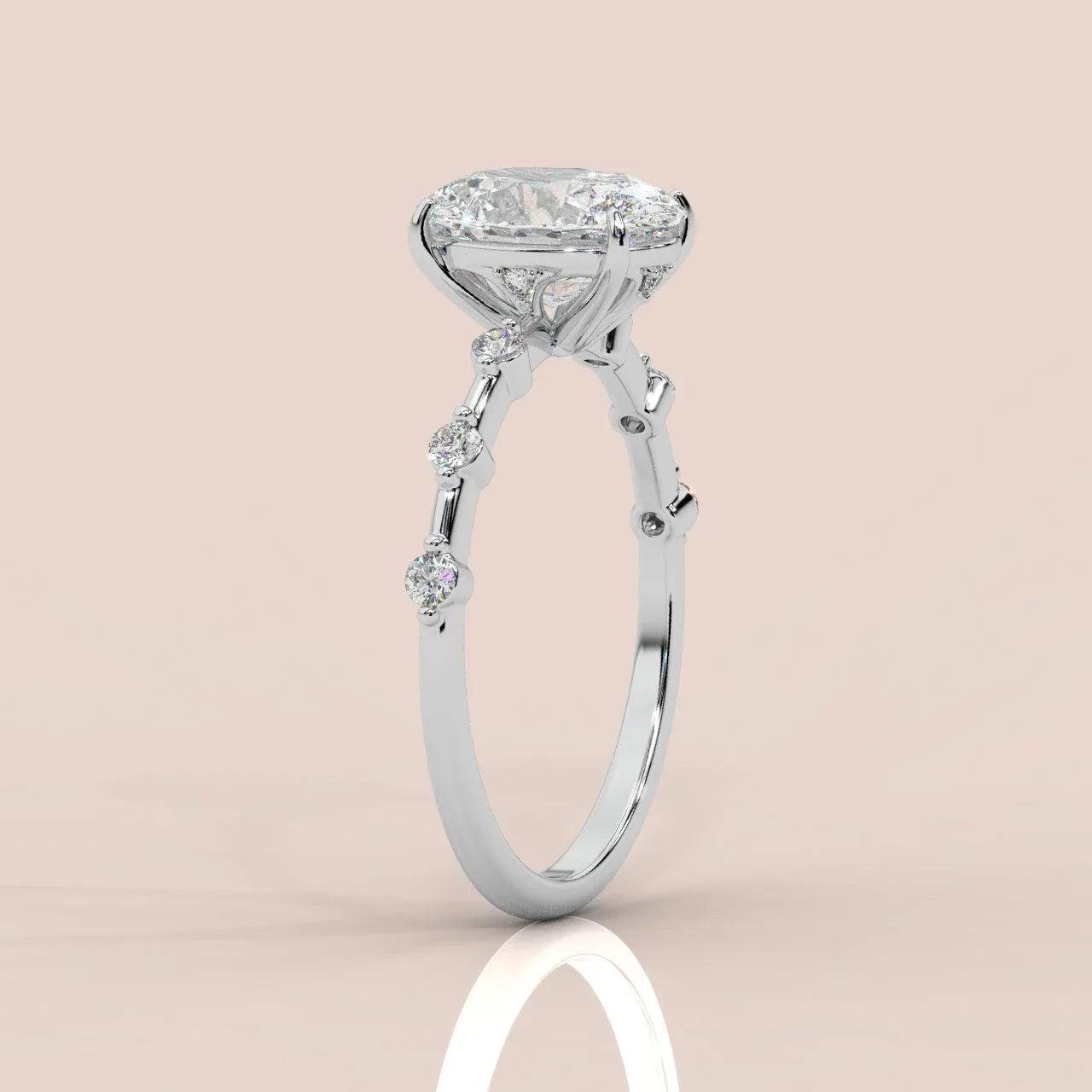 F/VS 1.25 - 2.25 CT IGI Certified Diamond Oval Cut Designer Engagement Ring