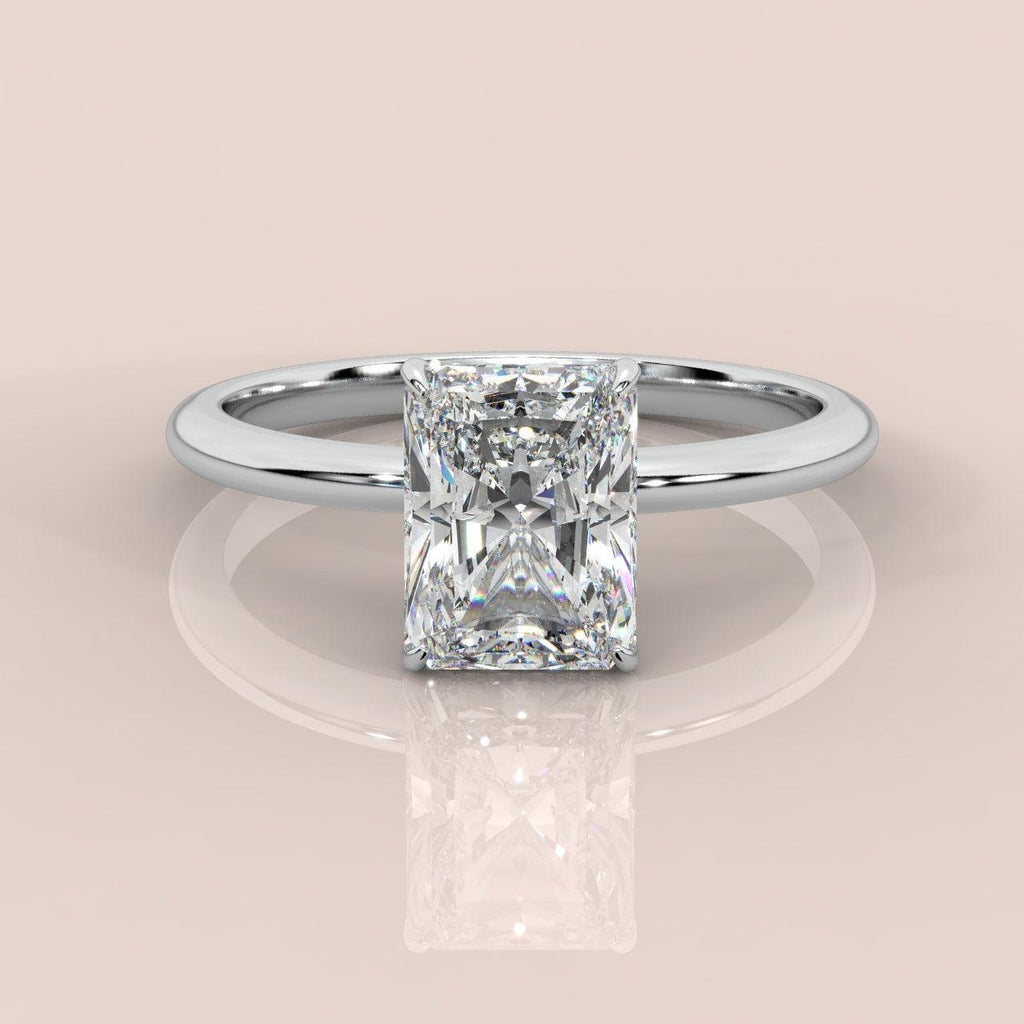Last Piece IGI Certified VS Quality 1.00-1.50Ct Radiant Diamond Hidden Halo Engagement Ring