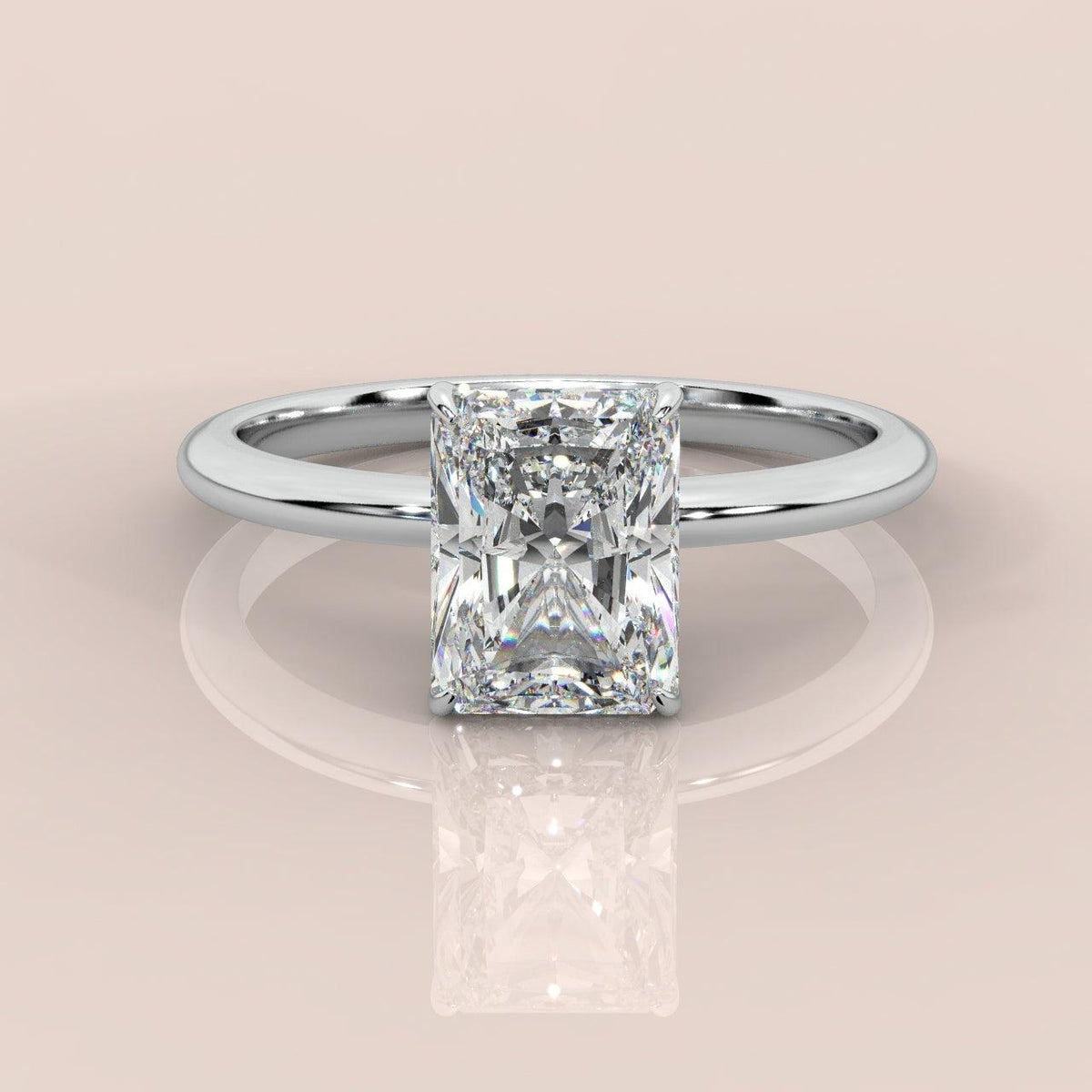 Last Piece IGI Certified VS Quality 1.00-1.50Ct Radiant Diamond Hidden Halo Engagement Ring