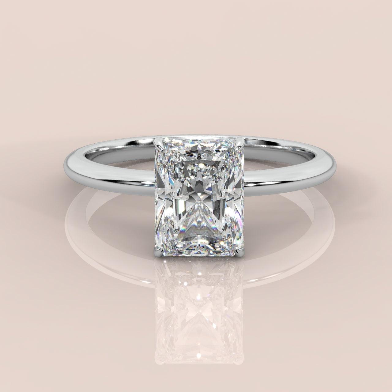 Last Piece IGI Certified VS Quality 1.00-1.50Ct Radiant Diamond Hidden Halo Engagement Ring