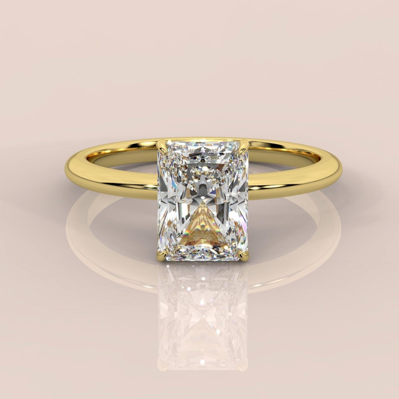 Last Piece IGI Certified VS Quality 1.00-1.50Ct Radiant Diamond Hidden Halo Engagement Ring