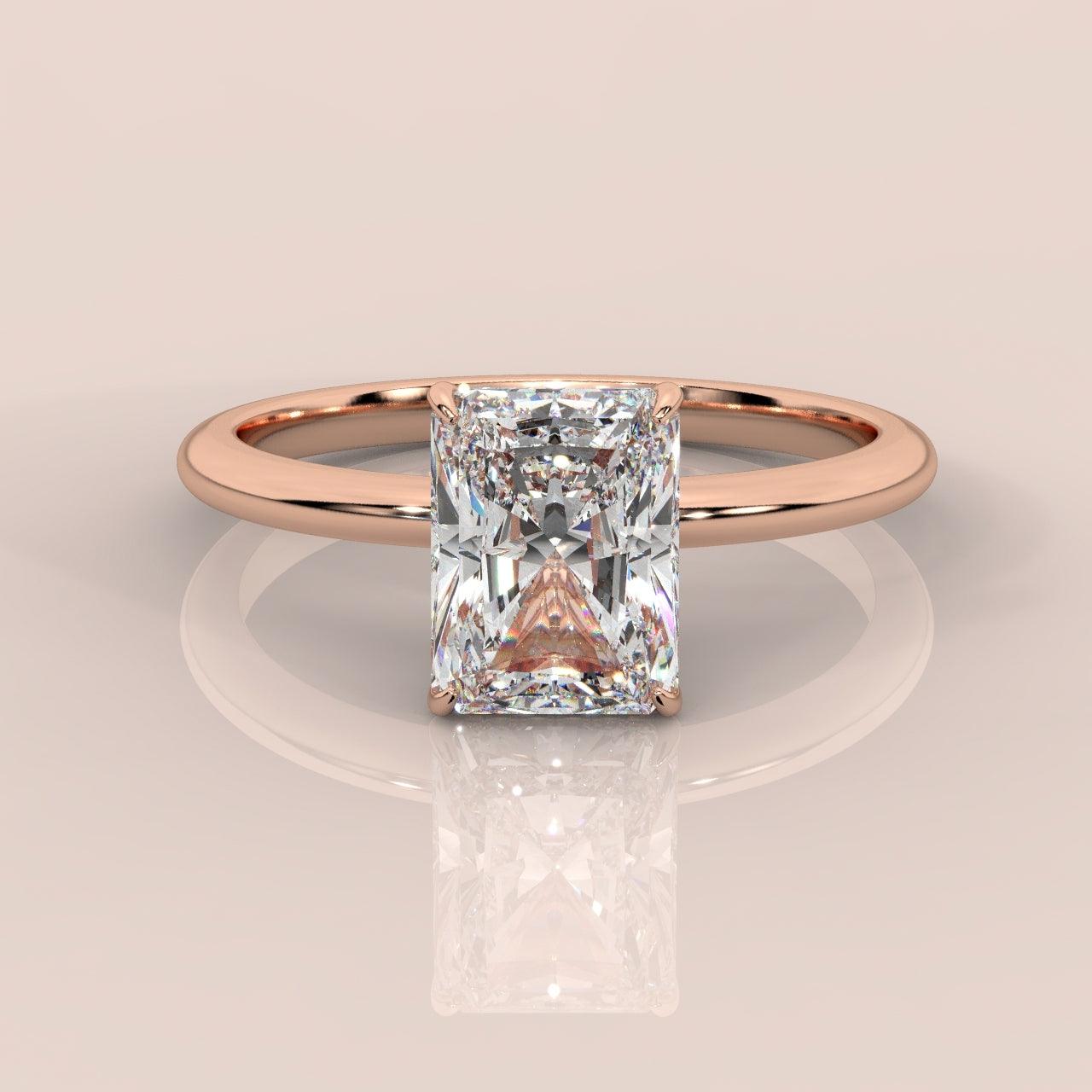 Last Piece IGI Certified VS Quality 1.00-1.50Ct Radiant Diamond Hidden Halo Engagement Ring