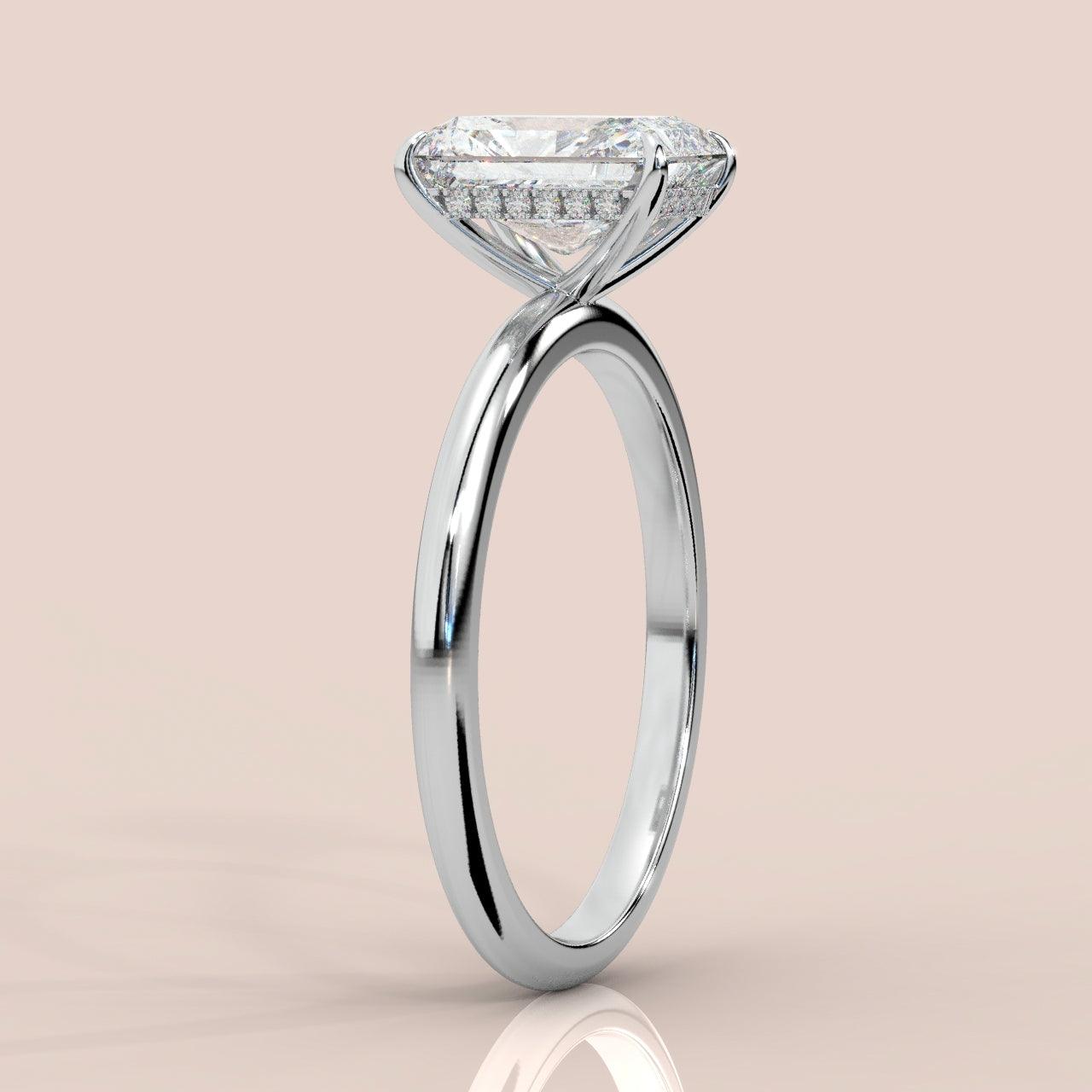 Last Piece IGI Certified VS Quality 1.00-1.50Ct Radiant Diamond Hidden Halo Engagement Ring