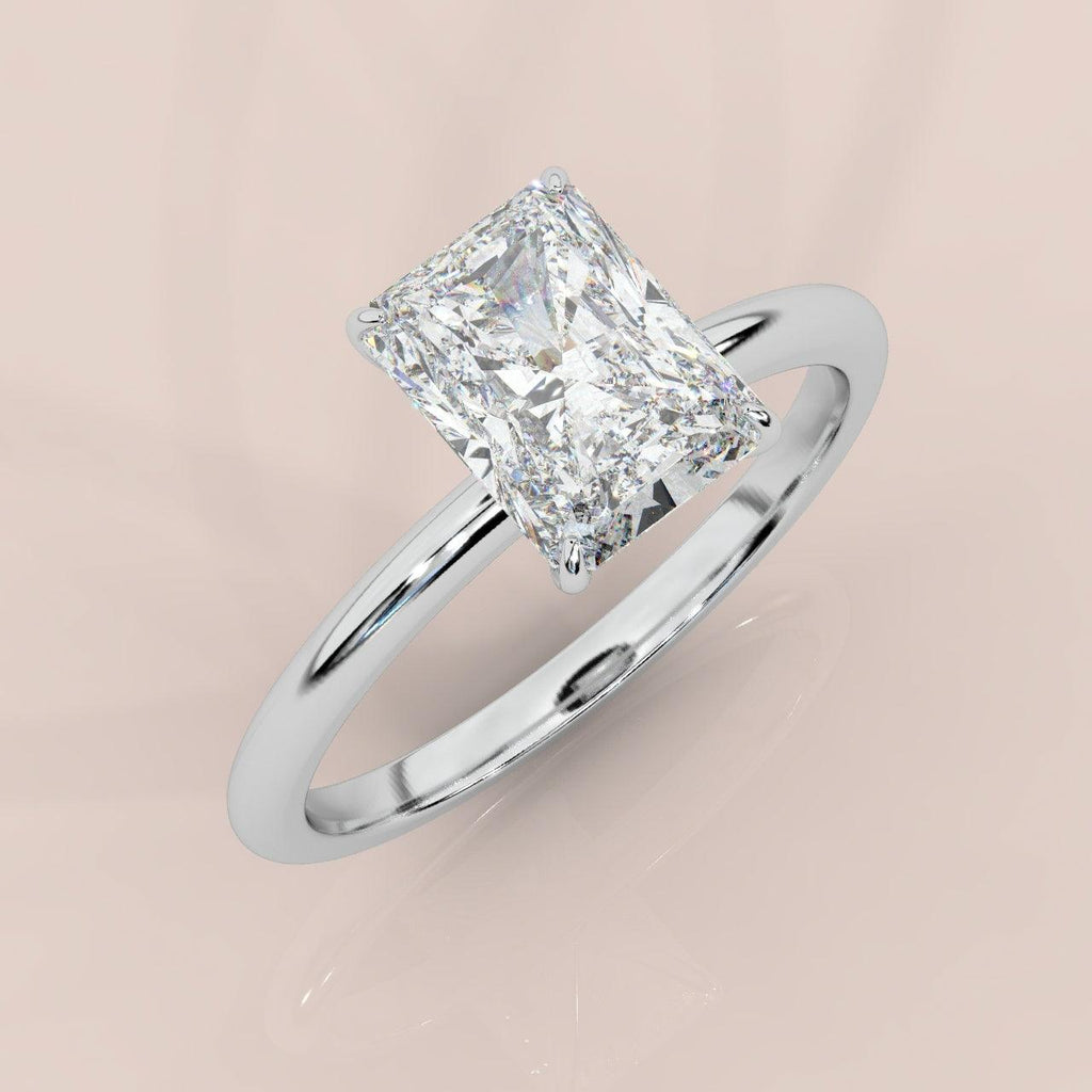 Last Piece IGI Certified VS Quality 1.00-1.50Ct Radiant Diamond Hidden Halo Engagement Ring