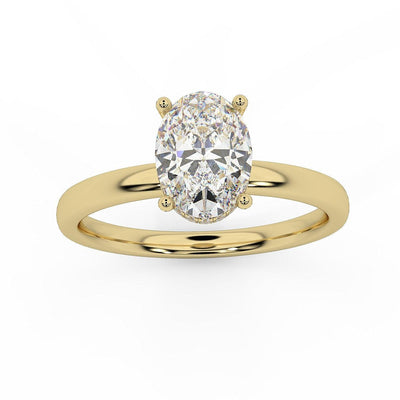 Certified Oval Diamond Hidden Halo Engagement Ring - 1.00Ct - 3.00Ct