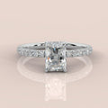 IGI Certified D/VVS 2.50CT Radiant Diamond Hidden Halo Engagement Ring Platinum