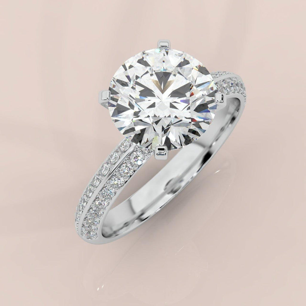 IGI Certified 5.50Ct Huge Round Diamond Engagement Ring Platinum / Gold