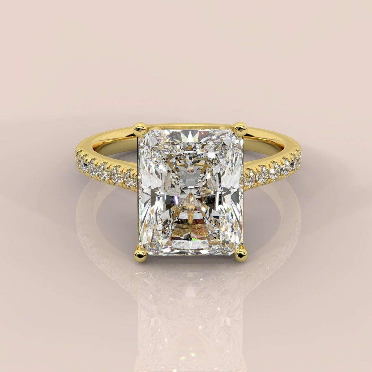 4.00Ct - 7.00Ct IGI Certified Radiant Diamond Engagement Ring Platinum