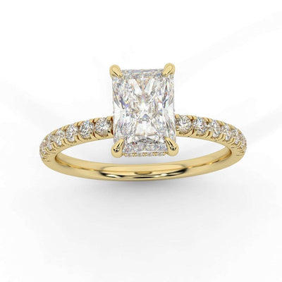 2.30CT IGI Certified Diamond Radiant Cut Hidden Halo Engagement Ring