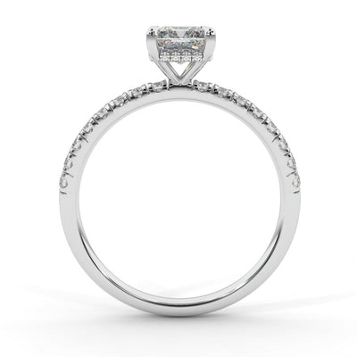 2.30CT IGI Certified Diamond Radiant Cut Hidden Halo Engagement Ring