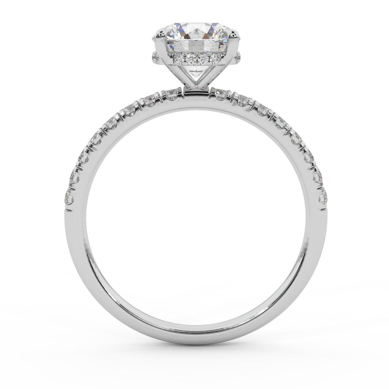 IGI Certified 1.50Ct - 2.00Ct Round Diamond Hidden Halo Engagement Ring in White Gold