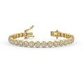 4.50Ct F/VS Natural Round Diamond Bezel Set Tennis Bracelet for Women's in Hallmarked 18k Yellow Gold
