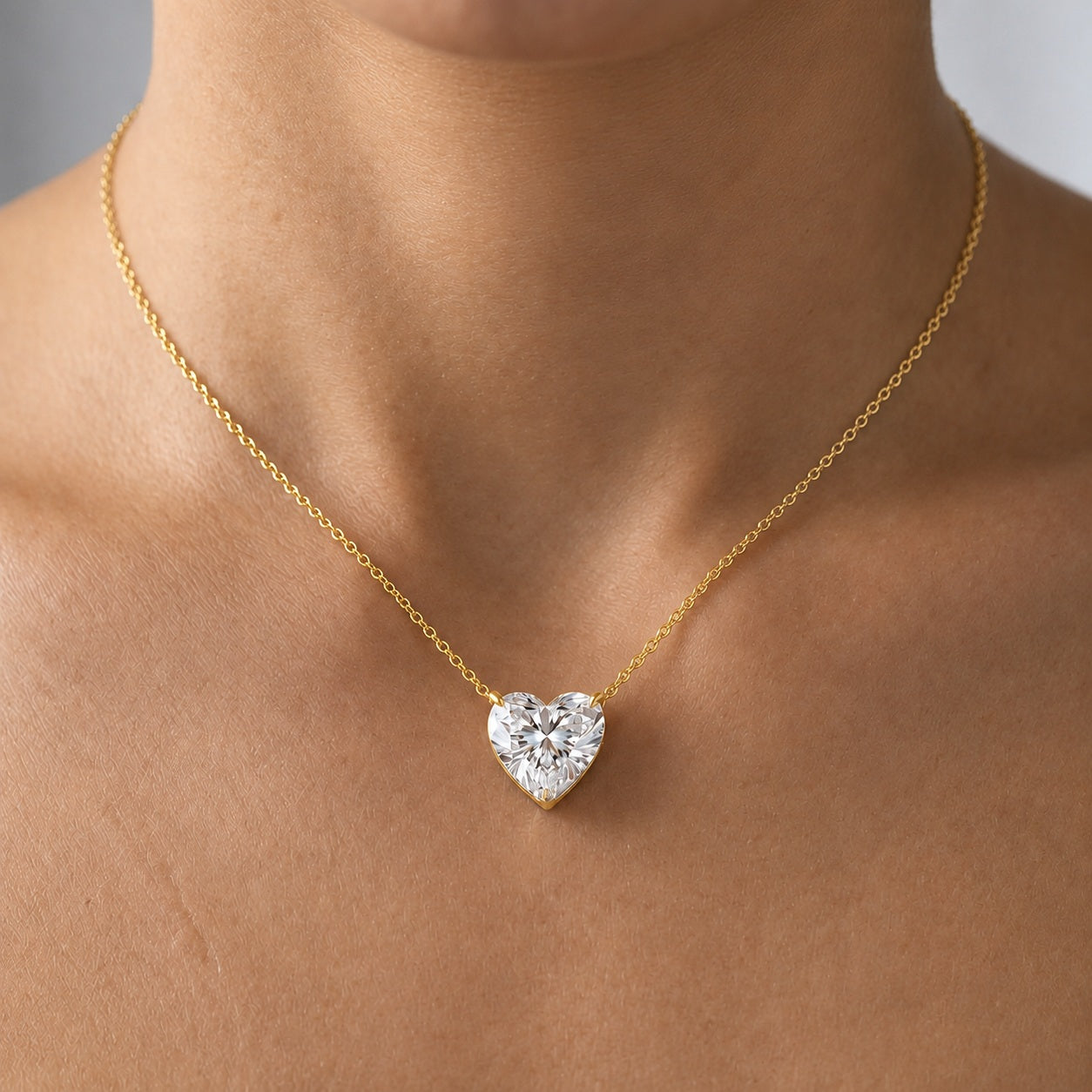 Certified 2.00Ct Heart Diamond Amada Solitaire Pendant Necklace for Women